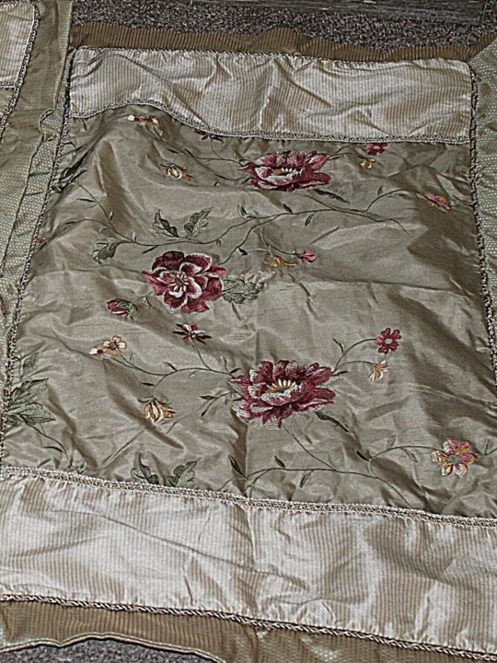 Pair of Chris Madden JCP Home Gold Beige King Size Sham Embroidered Trim
